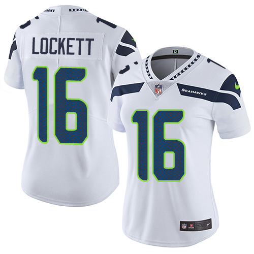 2019 Women Seattle Seahawks 16 Lockett white Nike Vapor Untouchable Limited NFL Jersey